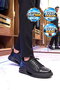 Rubber Sole Lace-Up Sneaker Black Genuine Leather Men's Casual Shoes Hz2581-6003 - 3