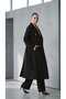 Alfateks Women's Long Cashmere Coat Double-Breasted Buttoned Belted Lined Winter Overcoat - 2