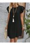 Women's Short Sleeve Crew Neck Ruffle Short Wrap Dress - 4
