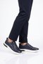 Rubber Sole Lace-Up Sneaker Navy Blue Genuine Leather Men's Casual Shoes Hz1774-0337