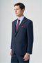 Navy Blue Mono Collar Striped 4 Drop Comfort Fit Full Lining Wool Suit 1001265155 - 4