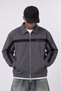 Men's Crew Embroidery Detailed Oversize Jacket Smoked - 2