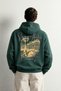 Men's Kangaroo Pocket Amsterdam Printed Embossed Hooded Oversize Sweatshirt