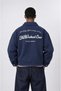 Men's Crew Embroidery Detailed Oversize Jacket Navy Blue