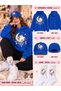 Hooded Oversize Sweatshirt Blue Unisex Set of 3 Hat and Socks