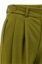 Buttoned Pleated Olive Green Palazzo Trousers - 2