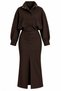 Brown Slit Detailed Skirt Suit - 1195 - 2