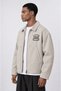 Men's Not Basic Project Printed Oversize Jacket Beige - 3