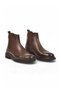 Stylish Comfortable Brown Genuine Leather Men's Chelsea Boots with Rubber Sole and Side Elastic Xs2479-2722 - 3