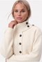 Women's Walf Stand Collar Epaulet Cream Knitwear Cardigan - 2