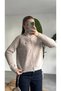 Women's Cream Double-Way Zipper High Collar Wool Knitwear Cardigan Sweater - 2
