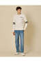 Men White Printed Crew Neck Sweatshirt - 2
