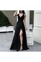 Women's Rope Strap Deep Long Slit Detailed Local Crepe Long Dress - 2