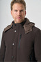 Brown Stand Collar Comfort Fit Coat 1008265154 - 4