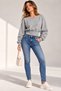 Women's Camisole Detailed Flowy Stylish Wide Crew Neck Sweatshirt - 3