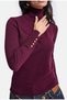 Women's Burgundy W6-35 High-Neck Knitwear Sweater with Accessory Detail