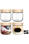 SKYLINK 10oz Glass Overnight Oats Containers with Bamboo Lids, 4 Pack – Wide Mouth Airtight Storage