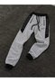 Men's Gray Black Stripe Detailed Zippered Pocket Elastic Cuffed Sweatpants - 6