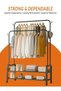 Leostar Heavy Duty Rolling Garment Rack – Double Rail Clothes Organizer with Storage Shelves, Lockab - 5