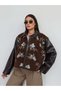 Embroidered leather detailed jacket - 6