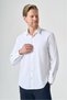 White Hard Collar Gabardine Water Repellent Slim Fit Flexible Shirt 1004265234
