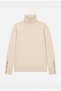 Women's W6-210 High-Neck Knitwear Sweater with Accessory Detail - 3