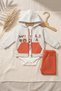 Baby Boy Brick Gray Wild Bear Hooded Cardigan, Cotton Bodysuit and Sweatpants 3-Piece Combination Set - 2