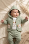 Lumi Bear Quilted Hooded Cardigan, Bodysuit and Jogger 3-Piece Baby Set - Premium Cotton Baby Combination - 2