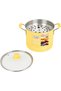 Alpn Cuisine 12 Qt Yellow Aluminum Steamer with Ceramic Coating, Perforated Steaming Insert and Lid for Family Meals and Batch Cooking - 3