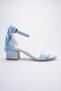 Blue Girls' Glittery Heeled Shoes - 4