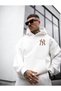 Men's White Front Back NY Printed Hooded Sweatshirt - 3