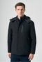 Black Stand Collar Comfort Fit Coat 1008265154 - 4