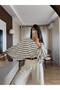 Black Thin Striped Off-Shoulder Blouse