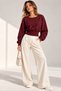 Women's Camisole Detailed Flowy Stylish Wide Crew Neck Sweatshirt - 3