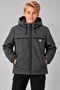 Boys' Hooded Zippered Stand Collar Water and Wind Resistant Embroidered Softshell Coat