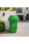 MARCOLO 240L Wheelie Dustbin with Side Pedal, Green, UV Resistant HDPE Outdoor Waste Bin with Wheels