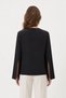 Wide Sleeves Side Tie Brooched Kimono 6085 Black - 3