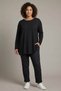 Trend42Plus Large Size Crew Neck Long Sleeve Black Blouse - 2