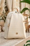 Women's Embossed Printed Black 9 Compartment Backpack Size: Size 31 cm Width: 29 cm