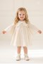 Baby Girl Ecru Bowknot Sleeves Flounce Muslin Dress 1 Year Birthday Wedding Holiday Daily Gift Dress - 7
