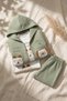Lumi Bear Quilted Hooded Cardigan, Bodysuit and Jogger 3-Piece Baby Set - Premium Cotton Baby Combination - 3