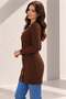 Women's V-Neck Long Sleeve Buttoned Chain Knit Patterned Embossed Brown Knitwear Cardigan - 4