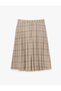Women Beige Checked Skirt - 4