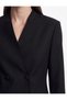 Women Black Plain V-Neck Long Sleeves Blazer - 5