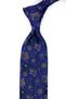 Navy Blue Purple Floral Pattern Classic Tie with Handkerchief Kk14084