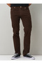 Cotton Brown Velvet Regular Fit 5-Pocket Trousers - 3