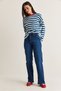 Women's Dark Blue High-Waisted Straight-Leg Jeans 60286779