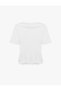 Women White Plain Round Neck Short Sleeves T-Shirt - 3