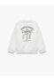 Baby Girls White Graphic Print Polo Collar Long Sleeves Sweatshirt - 5