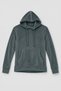 Women's Hooded Soft Velvet Textured Smoked Sweatshirt with Pockets